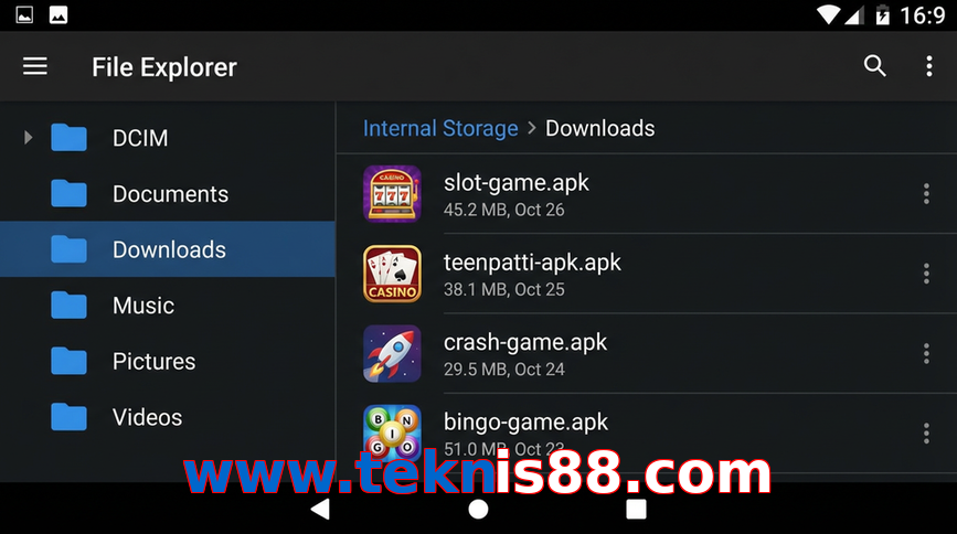 Main screen of Www.teknis88.com gameapk page for PK players